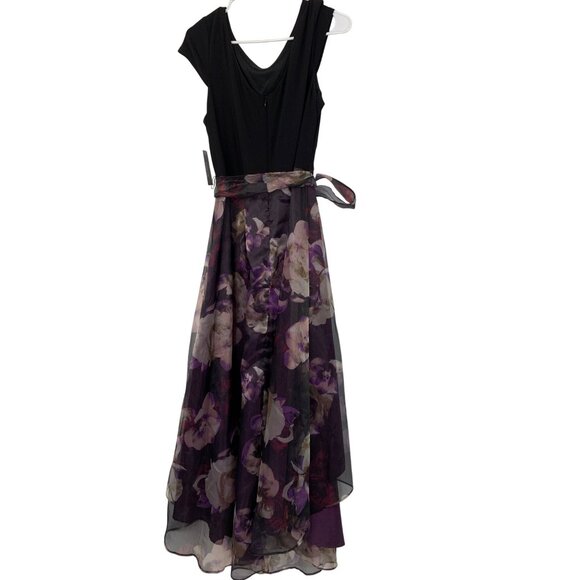 New Ignite Evenings Floral High-Low Organza Dress Cap Sleeve Size 14 8714 - Picture 6 of 8